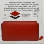 Preview: flevado Xl Portemonnaie Große Damen Leder Geldbörse mit viel Stauraum und Platz für 29 Karten (hellrot)
